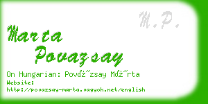 marta povazsay business card